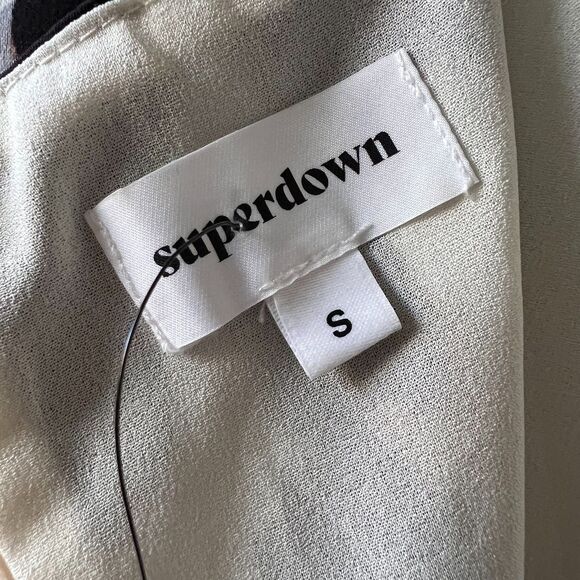 Revolve Super Down Slip Dress Women White Black Small Animal Print V Neck Lined - Picture 8 of 16